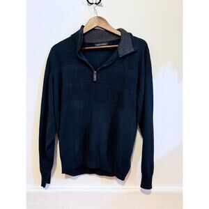 Men’s Tricots St Raphael Blue 1/4 Zip Sweater Size Large